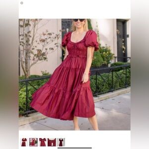 En Saison Brielle Rich Red Midi Dress